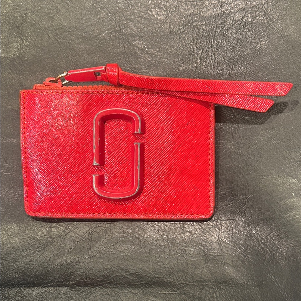 Marc Jacobs Red Leather Snapshot Card Case